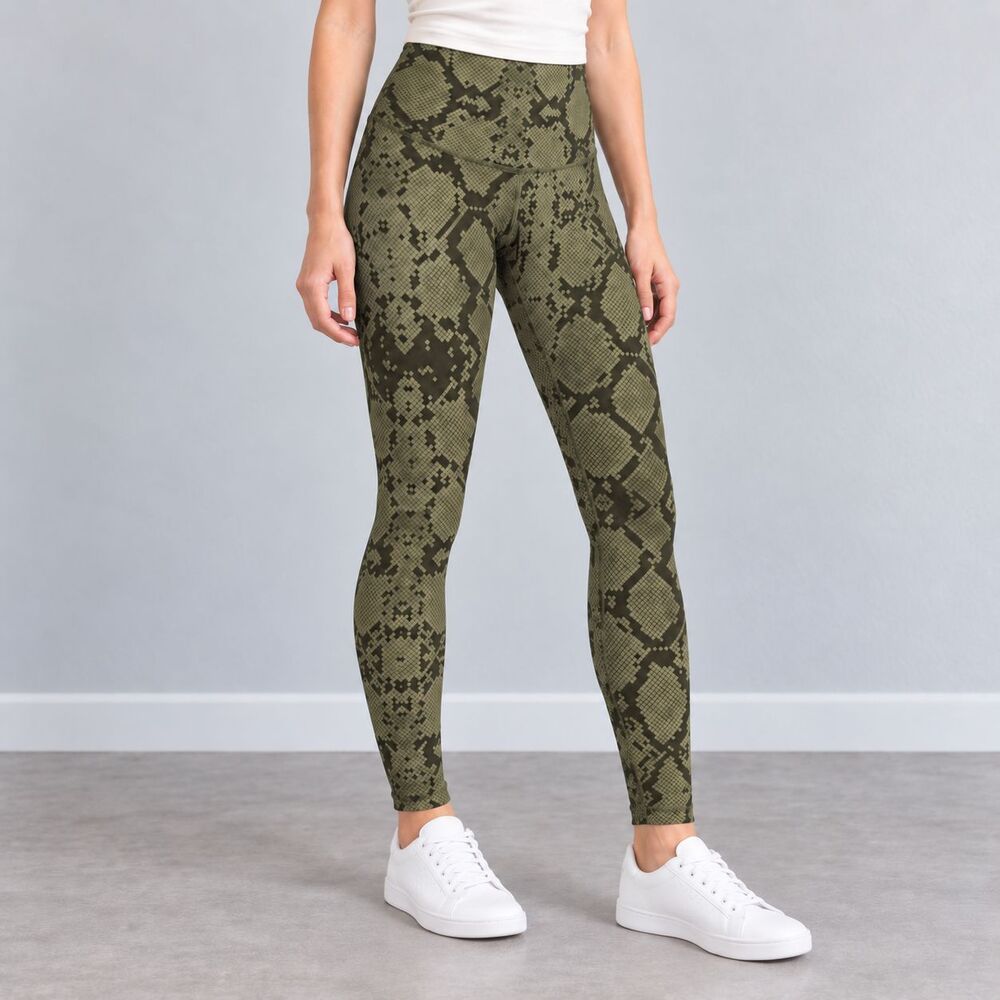 Lululemon Wunder Under Leggings Womens 4 Ziggy Snake Green High Rise Full Length